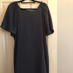 Grayish fit and flare dress. Only wore once